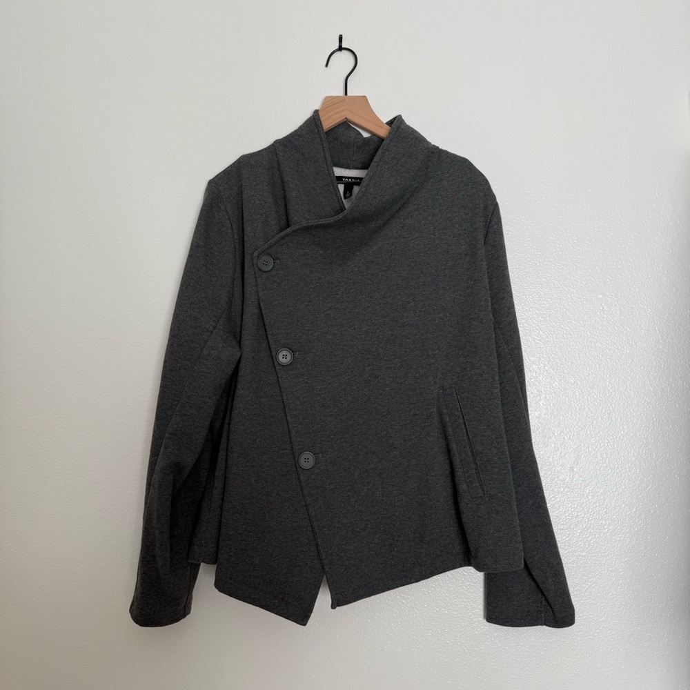 Torrid - Charcoal Gray Fleece Drape Front Long Sleeve Jacket - 2x - Picture 2 of 7